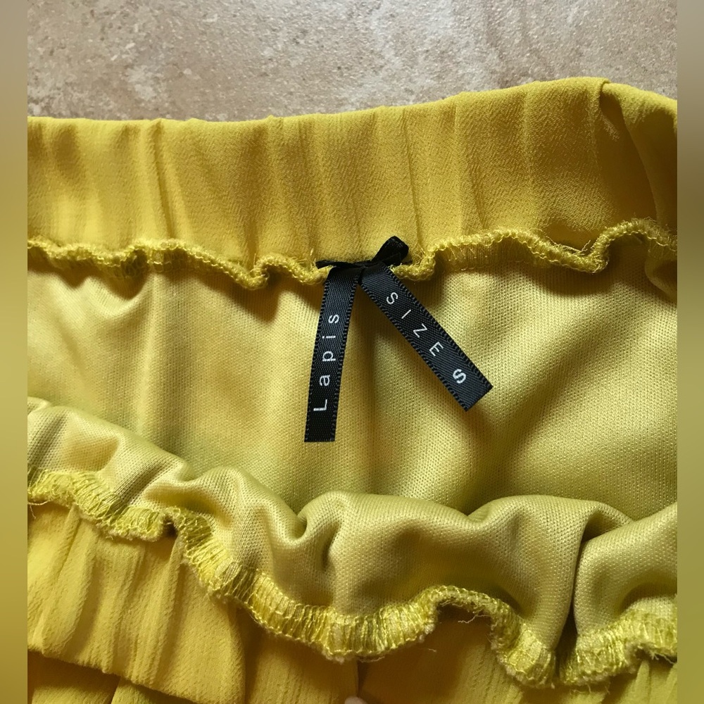 Lapis Sunny A-line flowy skirt in color Mustard Yellow Lapis Maxi Skirt (Size S) - Picture 5 of 10